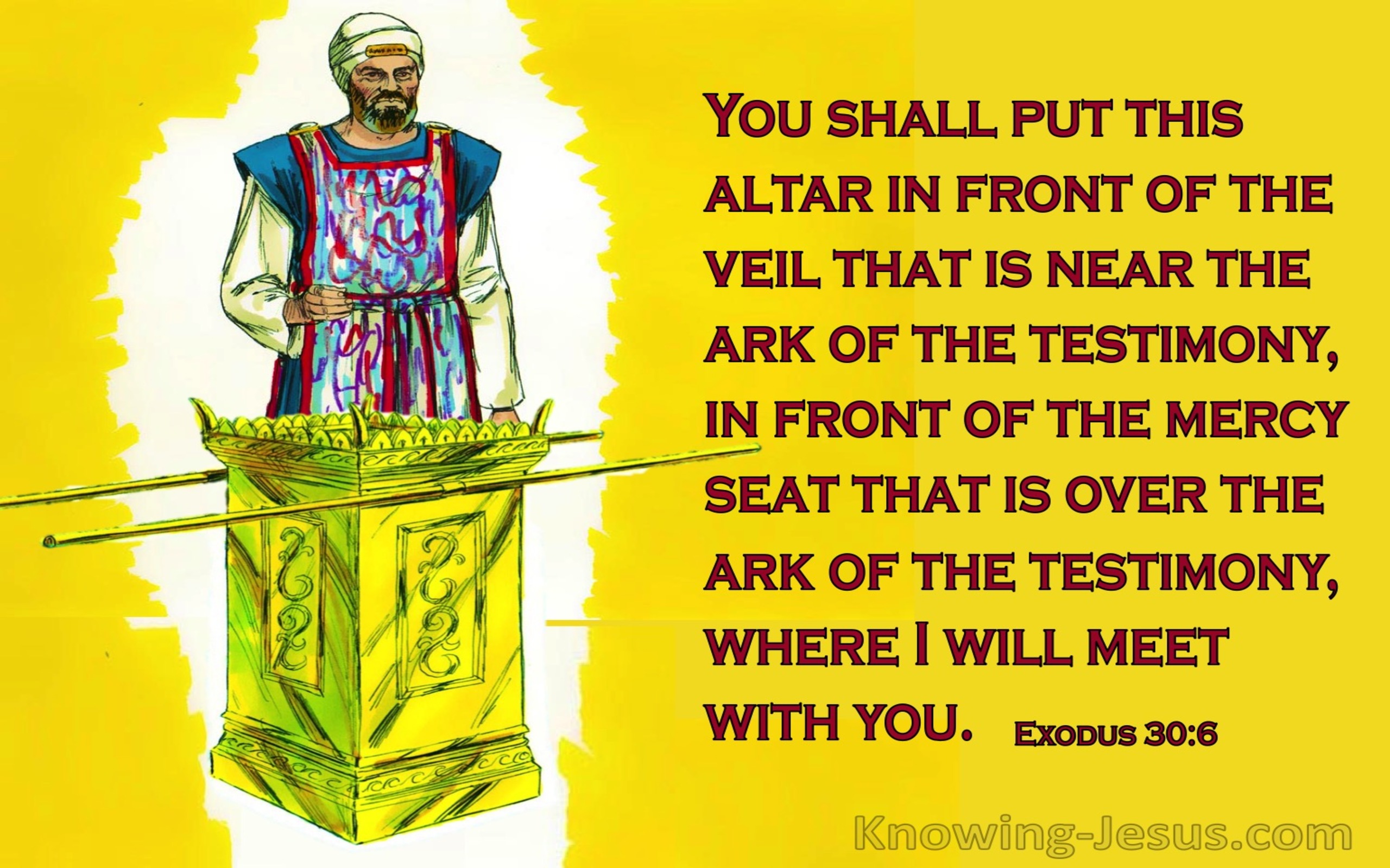 Exodus 30:6 Put The Alter In Front Of The Veil (yellow) 